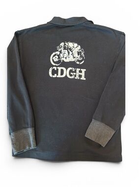CDGH 2005 Vintage Bike 3Quarter Zip Black Long-Sleeve Graphic Polo